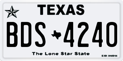 TX license plate BDS4240