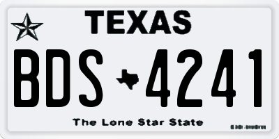 TX license plate BDS4241
