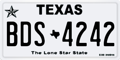 TX license plate BDS4242
