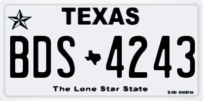 TX license plate BDS4243