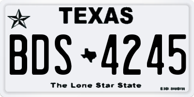 TX license plate BDS4245