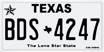 TX license plate BDS4247