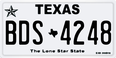 TX license plate BDS4248