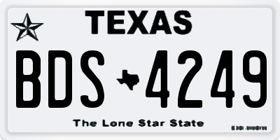 TX license plate BDS4249