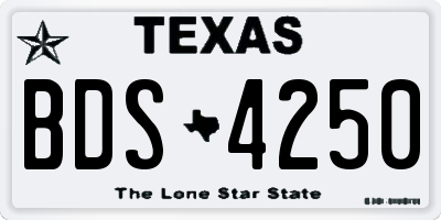 TX license plate BDS4250
