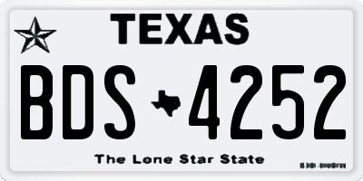 TX license plate BDS4252