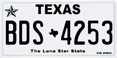 TX license plate BDS4253