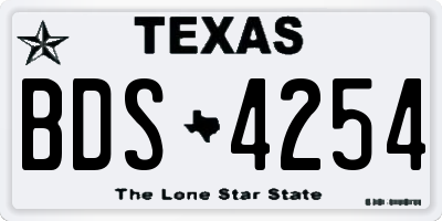 TX license plate BDS4254
