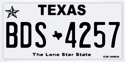 TX license plate BDS4257