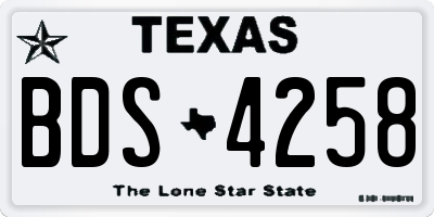 TX license plate BDS4258
