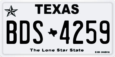 TX license plate BDS4259