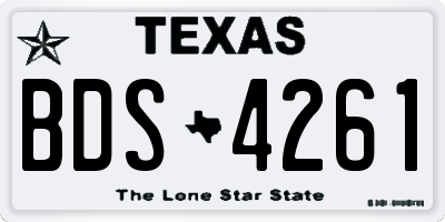TX license plate BDS4261
