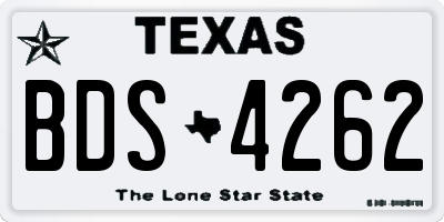 TX license plate BDS4262