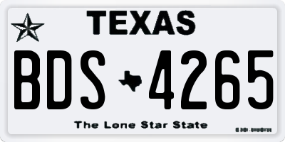 TX license plate BDS4265