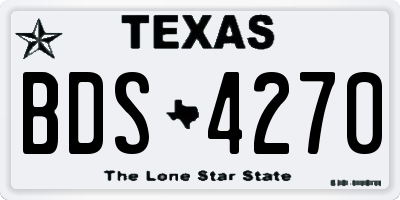 TX license plate BDS4270