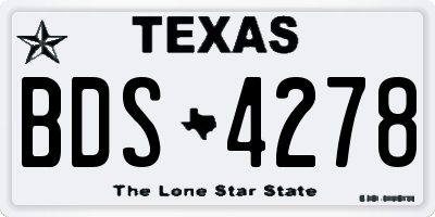 TX license plate BDS4278