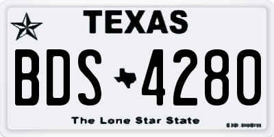 TX license plate BDS4280