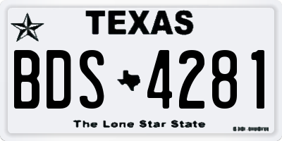 TX license plate BDS4281
