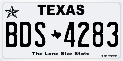 TX license plate BDS4283