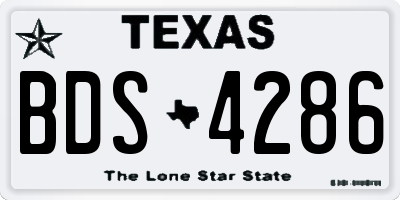 TX license plate BDS4286