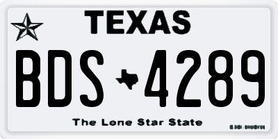 TX license plate BDS4289