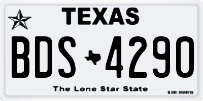 TX license plate BDS4290