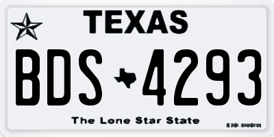 TX license plate BDS4293