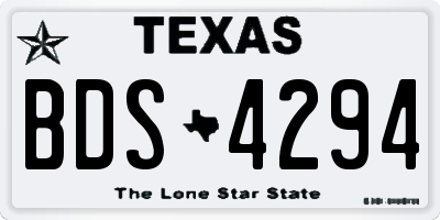 TX license plate BDS4294