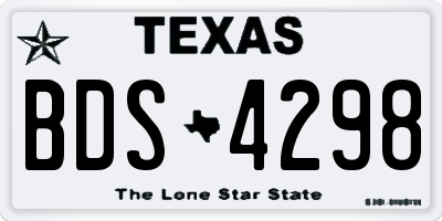 TX license plate BDS4298