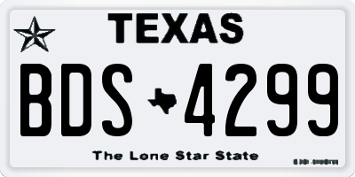 TX license plate BDS4299