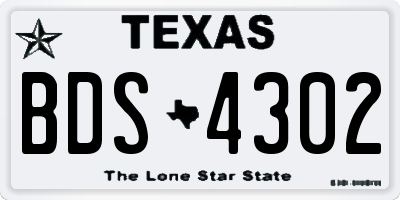 TX license plate BDS4302