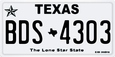 TX license plate BDS4303