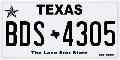 TX license plate BDS4305