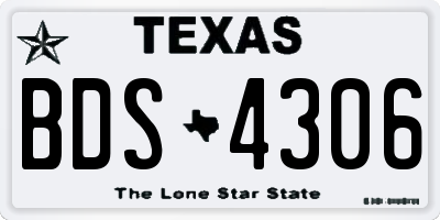 TX license plate BDS4306