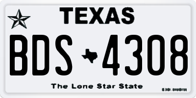 TX license plate BDS4308