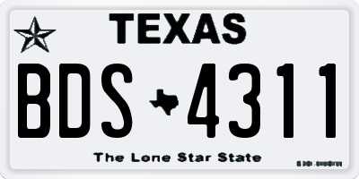 TX license plate BDS4311