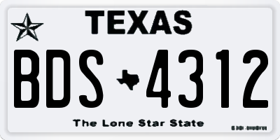 TX license plate BDS4312