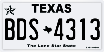 TX license plate BDS4313