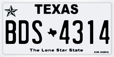 TX license plate BDS4314