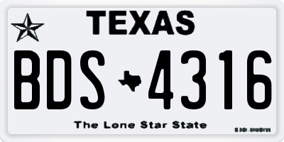 TX license plate BDS4316