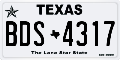 TX license plate BDS4317