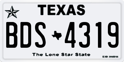 TX license plate BDS4319