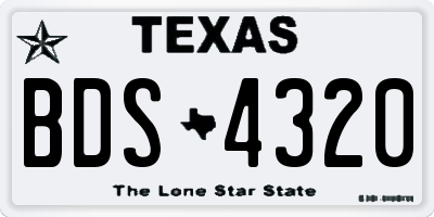 TX license plate BDS4320