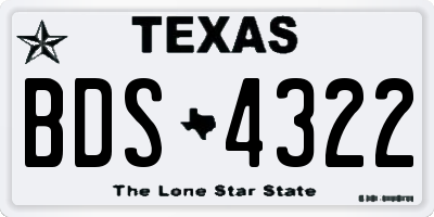 TX license plate BDS4322