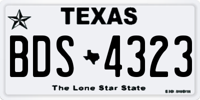TX license plate BDS4323