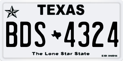 TX license plate BDS4324