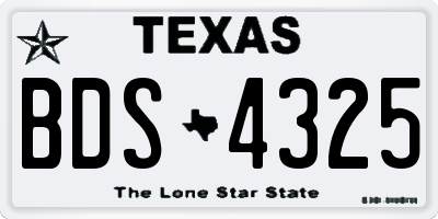 TX license plate BDS4325