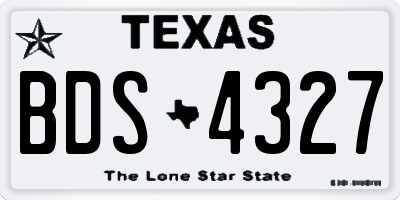 TX license plate BDS4327