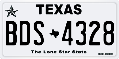 TX license plate BDS4328