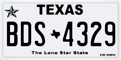 TX license plate BDS4329